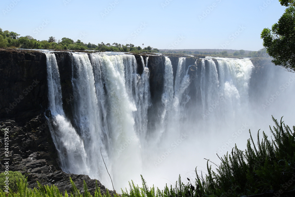 Victoria Falls, ground view from Zimbabwe side Victoria Falls, ground view from Zimbabwe side