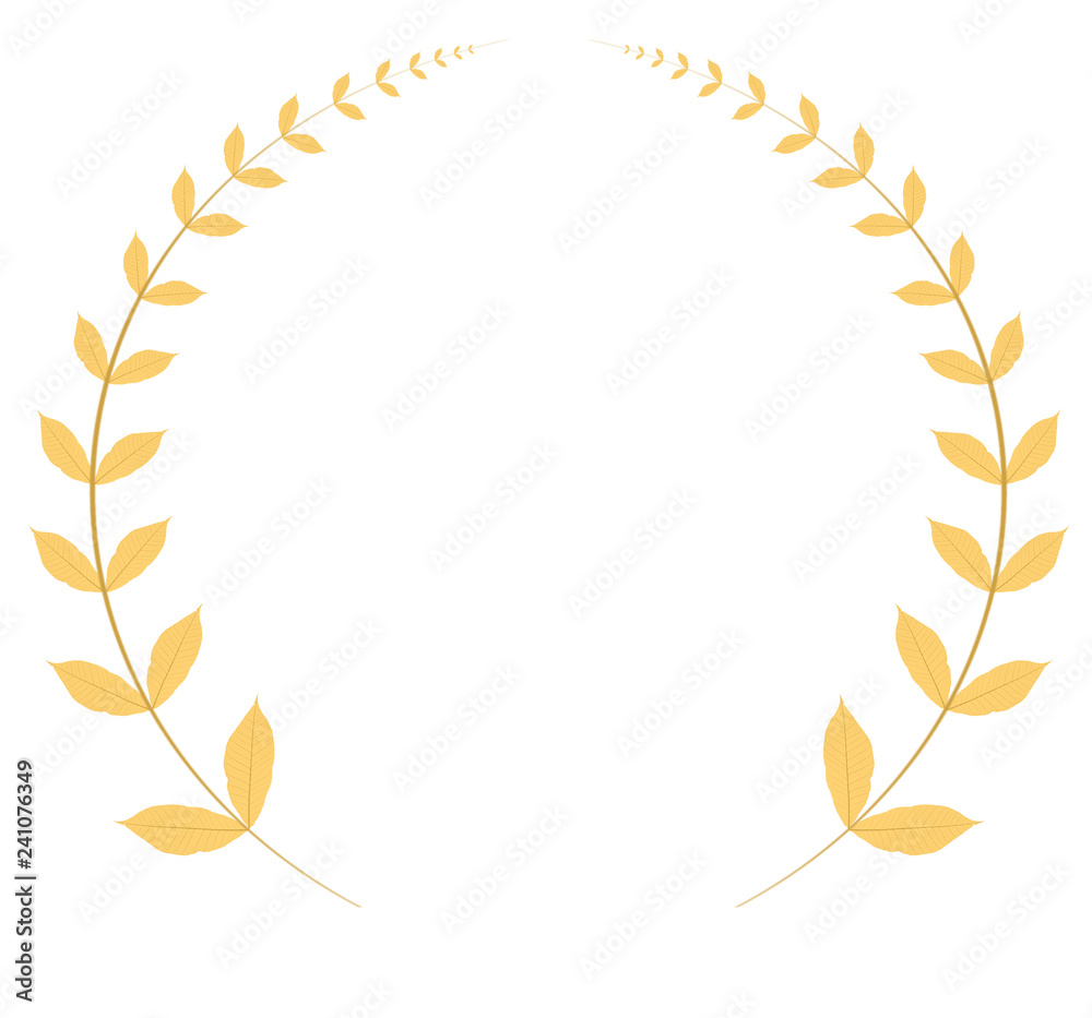 couronne de feuilles dorées avec nervures couronne de feuilles dorées avec nervures