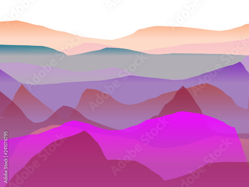 Farbige Berge, Wellen, abstrakte Oberfläche, moderner Hintergrund, Vektorgrafik Illustration für dein Projekt