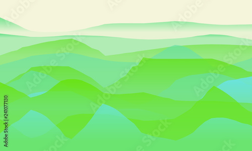 Farbige Berge, Wellen, abstrakte Oberfläche, moderner Hintergrund, Vektorgrafik Illustration für dein Projekt
