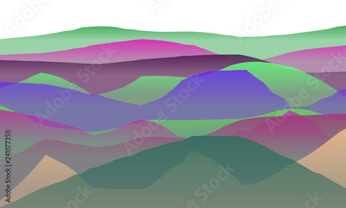 Farbige Berge, Wellen, abstrakte Oberfläche, moderner Hintergrund, Vektorgrafik Illustration für dein Projekt