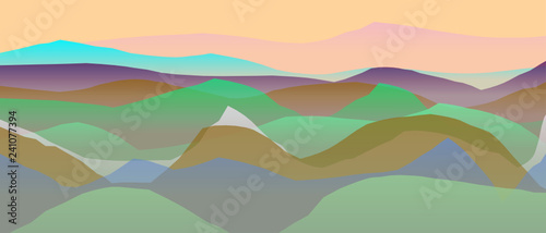 Farbige Berge, Wellen, abstrakte Oberfläche, moderner Hintergrund, Vektorgrafik Illustration für dein Projekt