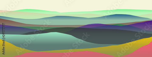 Farbige Berge, Wellen, abstrakte Oberfläche, moderner Hintergrund, Vektorgrafik Illustration für dein Projekt