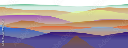 Farbige Berge, Wellen, abstrakte Oberfläche, moderner Hintergrund, Vektorgrafik Illustration für dein Projekt