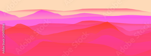 Farbige Berge, Wellen, abstrakte Oberfläche, moderner Hintergrund, Vektorgrafik Illustration für dein Projekt