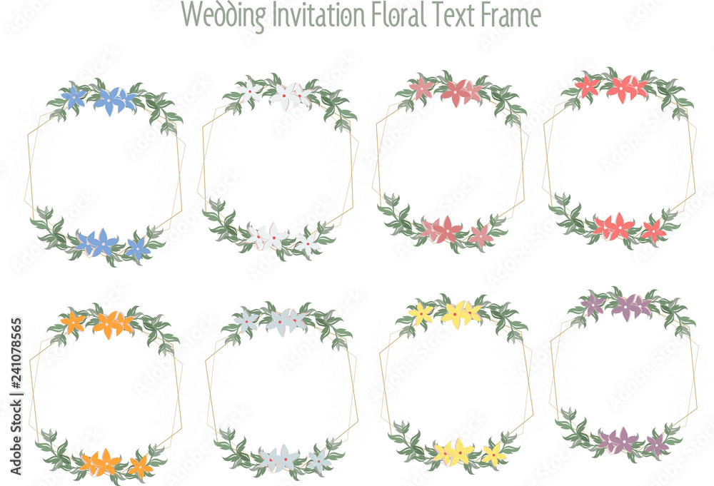 Wedding cards, wedding invitations or floral message frames