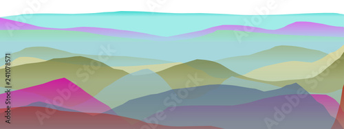 Farbige Berge, Wellen, abstrakte Oberfläche, moderner Hintergrund, Vektorgrafik Illustration für dein Projekt