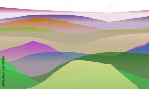 Farbige Berge, Wellen, abstrakte Oberfläche, moderner Hintergrund, Vektorgrafik Illustration für dein Projekt