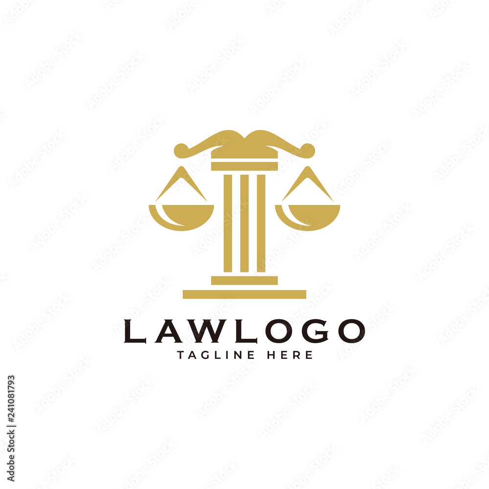 Law symbol logo, scale justice vector icon Law symbol logo, scale justice vector icon