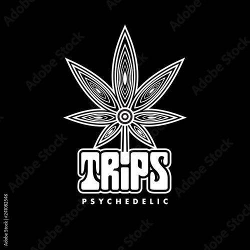 Creative Psychedelic Cannabis Logo Symbol Icon