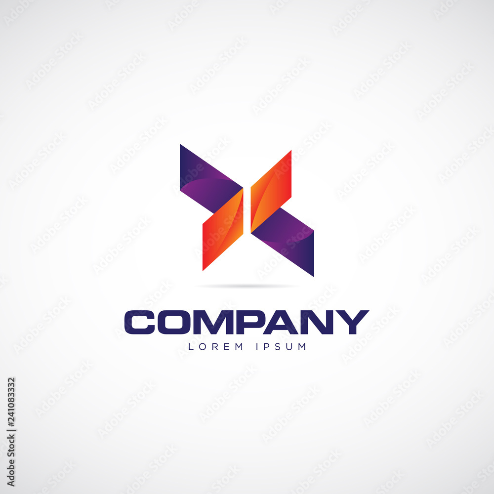 Abstract Letter X Shape Colorful Logo Symbol Icon Abstract Letter X Shape Colorful Logo Symbol Icon