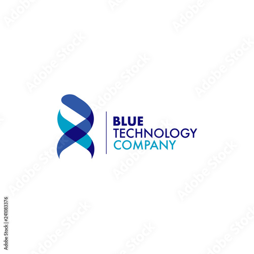 Blue Ribbon DNA Technology Logo Symbol
