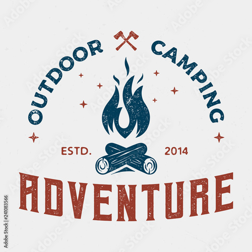 Outdoor Camping - Aged Tee Design For Printing