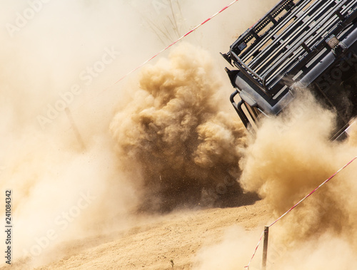 Canvas Print Dust cloud on nature as background