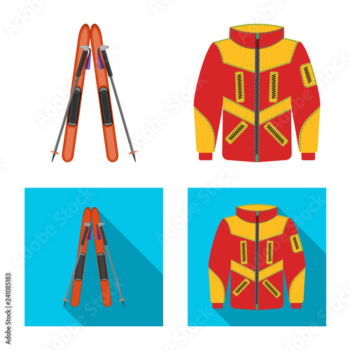 Vector design of mountaineering and peak symbol. Collection of mountaineering and camp stock symbol for web.