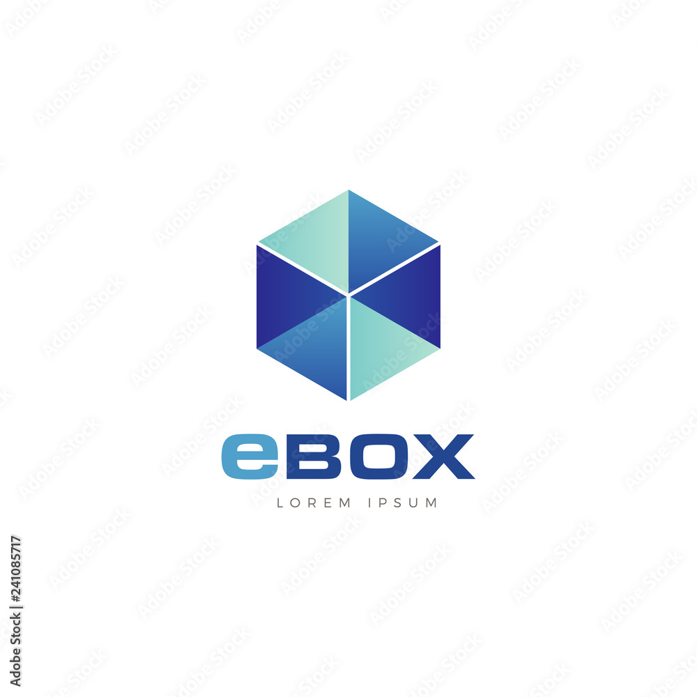 Abstract Transparent Blue Cube Box Logo Symbol Icon Abstract Transparent Blue Cube Box Logo Symbol Icon