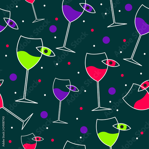 Seamless pattern wine list