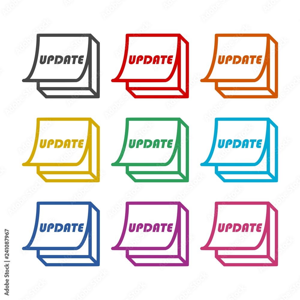 Update, Update Software icon or logo, color set