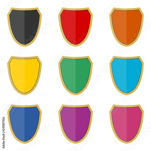 Free Download Shield seal frame icon or logo, color set - GFXLoad