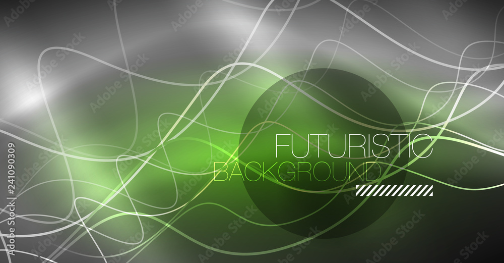 Neon lines wave background. Abstract composition Neon lines wave background. Abstract composition