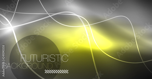 Neon lines wave background. Abstract composition