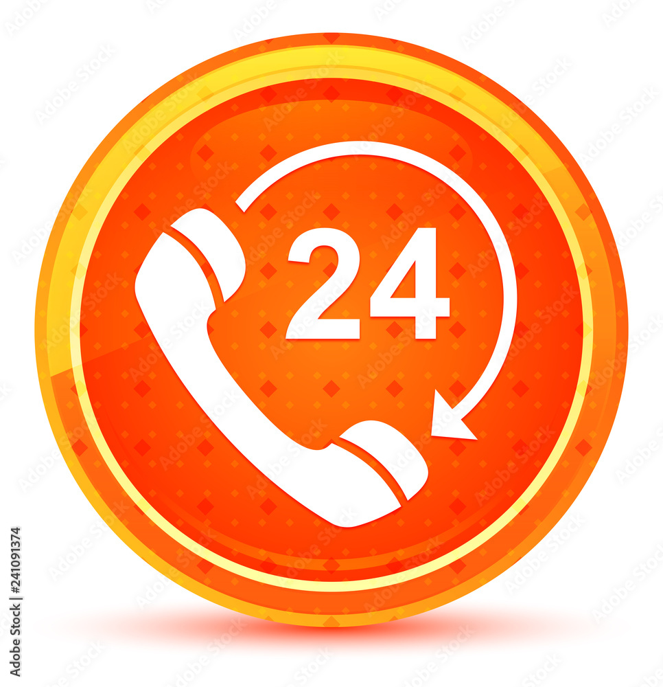 24 hours open phone rotate arrow icon natural orange round button 24 hours open phone rotate arrow icon natural orange round button