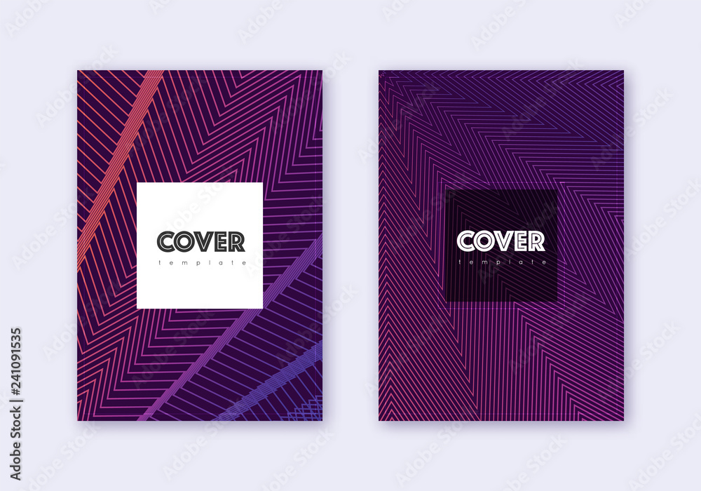 Hipster cover design template set. Violet abstract Hipster cover design template set. Violet abstract