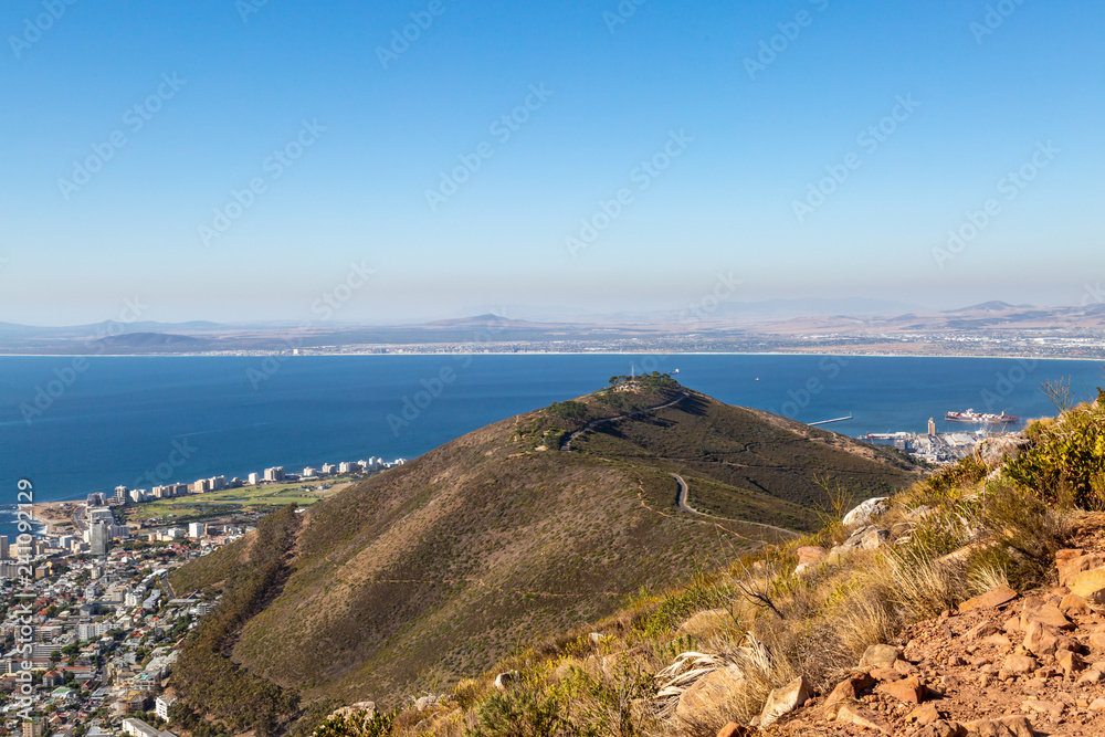 The view over Signal Hill and Cape Town, from Lion's Head Trail The view over Signal Hill and Cape Town, from Lion's Head Trail