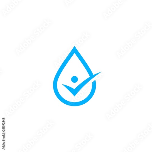 water drop human check logo vector icon illustration