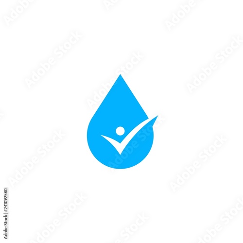 water drop human check logo vector icon illustration