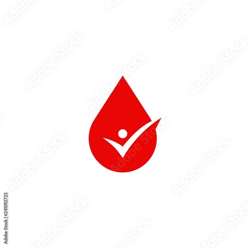 blood sauce drop human check logo icon sign illustration
