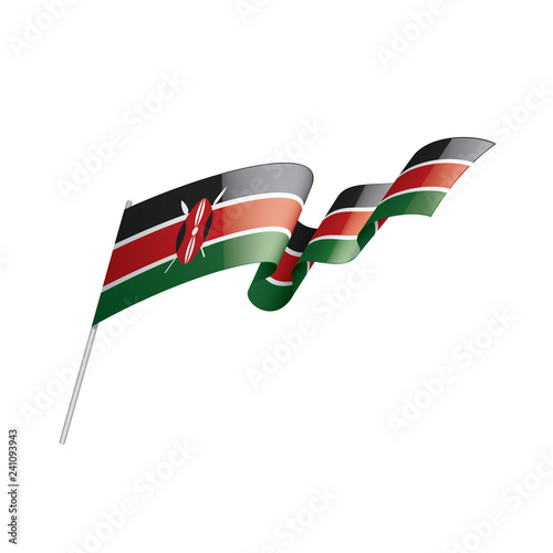 Kenya flag, vector illustration on a white background