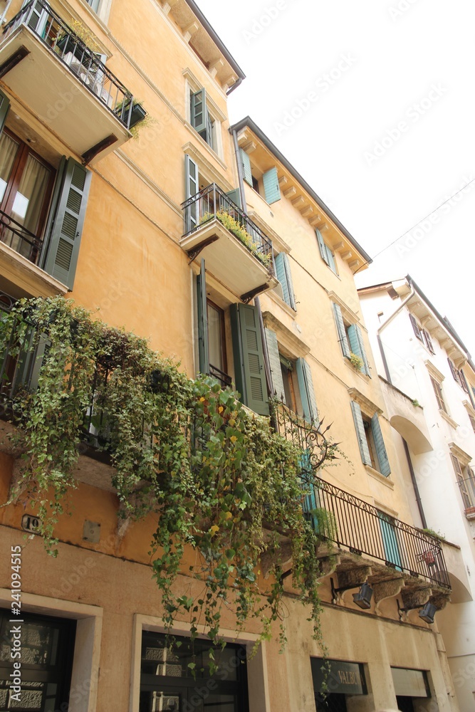 Häuserfassade Hauswand in Verona Italien
