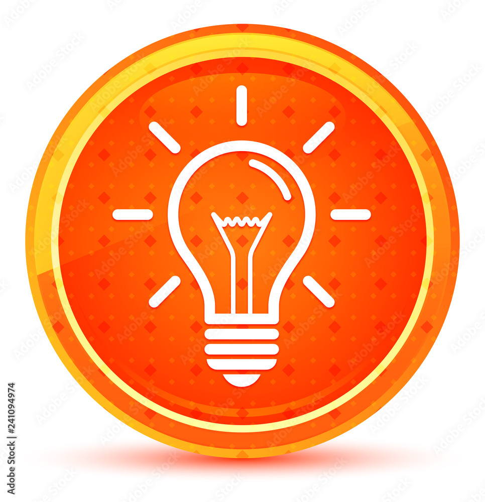 Lightbulb icon natural orange round button Lightbulb icon natural orange round button