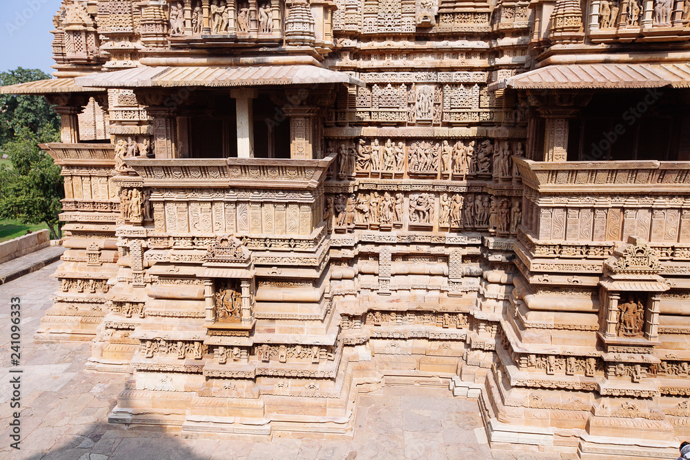 Hindu and Jain temples in Khajuraho. Madhya Pradesh, India.