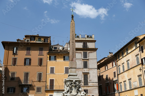 Obelisk in Pantheon Square - Piazza della Rotonda in Rome, Italy