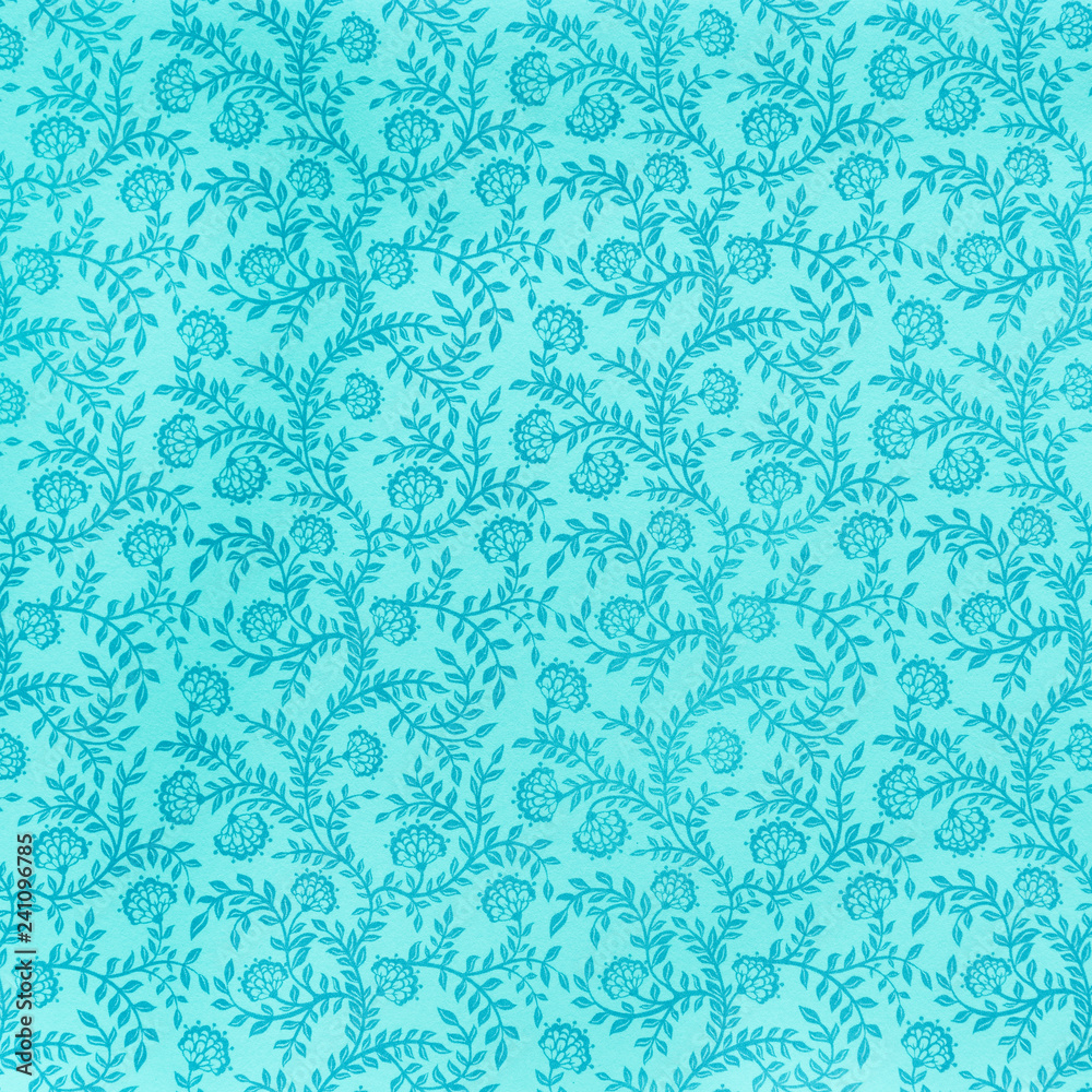 Decorative Floral Turquoise Pattern