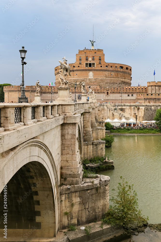Bridge and Mausoleum of Hadrian in Rome, Italy