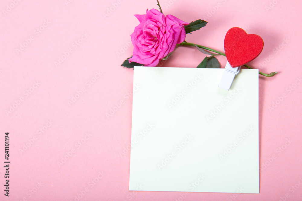 Valentine's Day, a place for text on a pink background.
