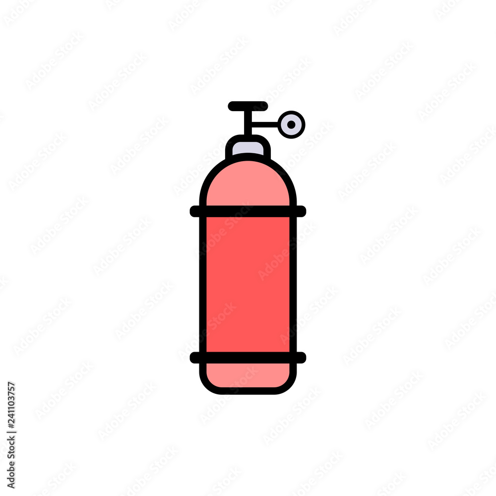 Obraz premium Gas cylinder flat vector icon sign symbol