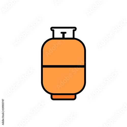 Gas cylinder flat vector icon sign symbol