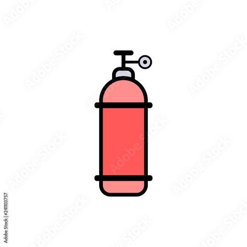 Gas cylinder flat vector icon sign symbol
