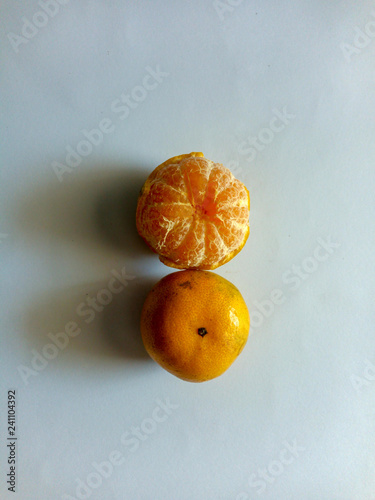 Orange on the white background 