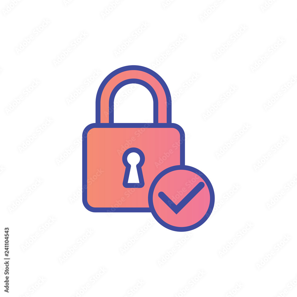 Padlock flat vector icon sign symbol