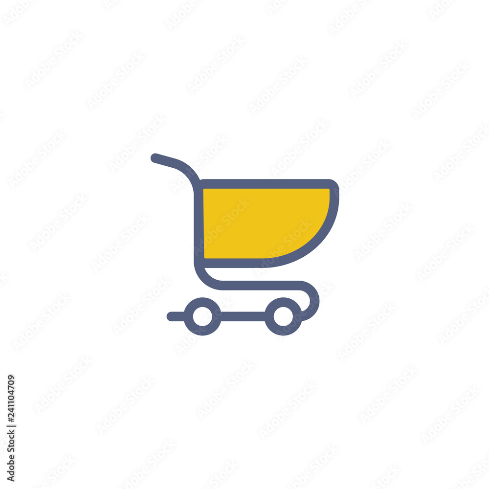 Shopping cart flat vector icon sign symbol