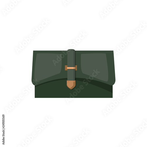 Green purse illustration. Shopping, accessory, wearing. Fashion concept. Vector illustration can be used for topics like clothing, fashion, advertisement, shopping