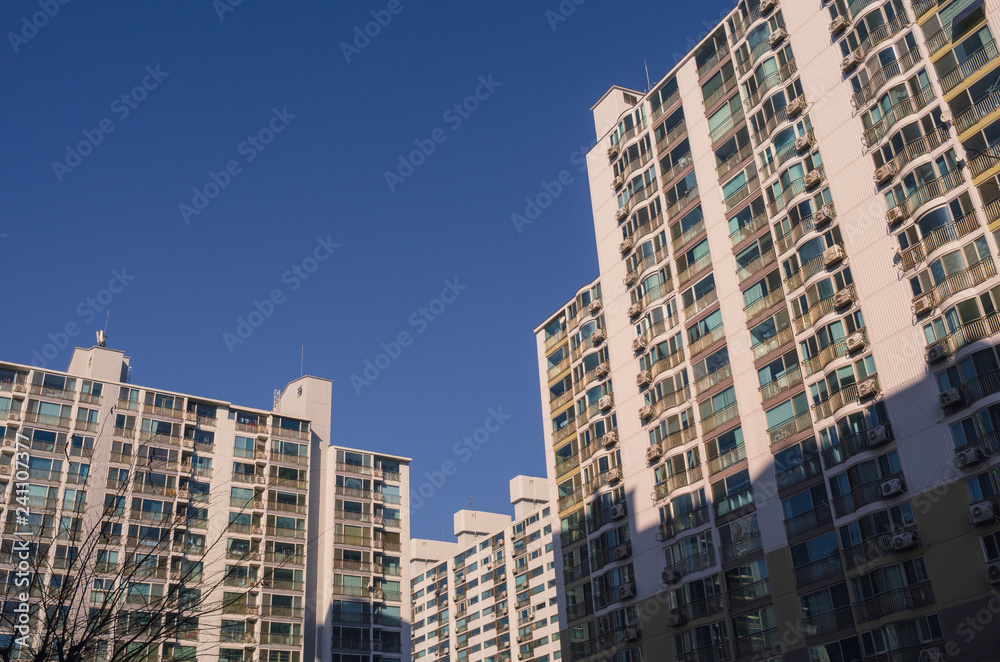 Patternized apartments at seoul