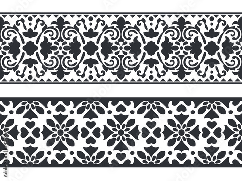 Seamless floral border template