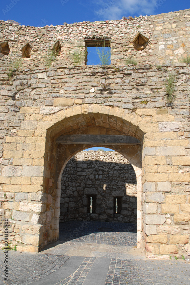 Entrance arch, medieval walled city of Morella, Spain