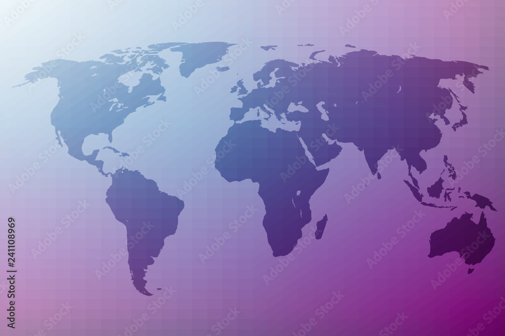 Vector map of the world with all continents Vector map of the world with all continents